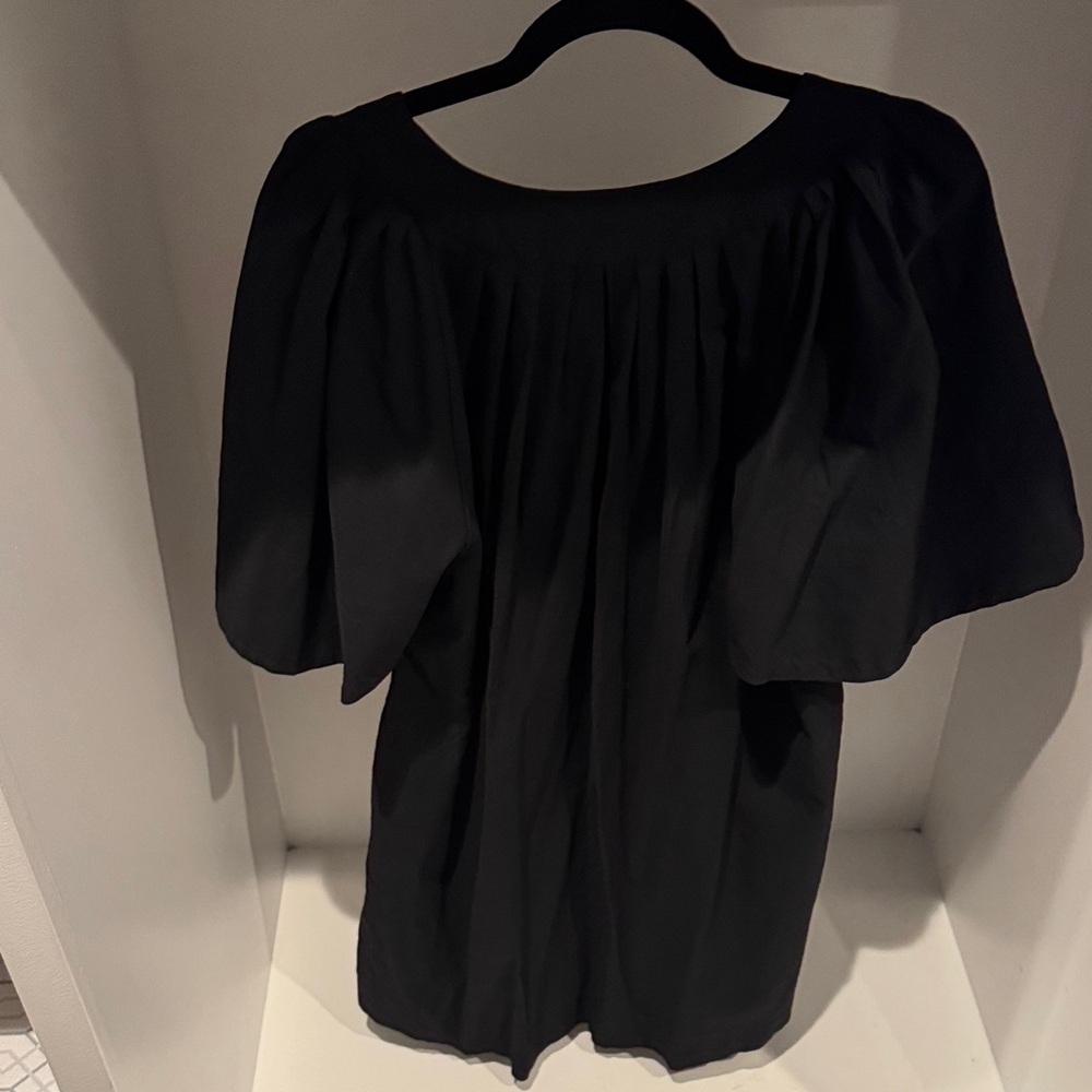Tuckernuck Black Cotton Mini Dress with Flutter Sleeve - Picture 7 of 8